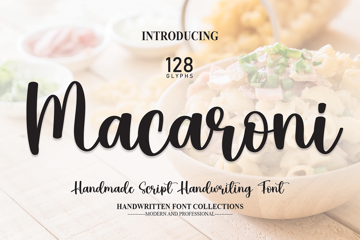 Macaroni | Script Font, a Script Font by Scratchones (Photo 1 of 8)