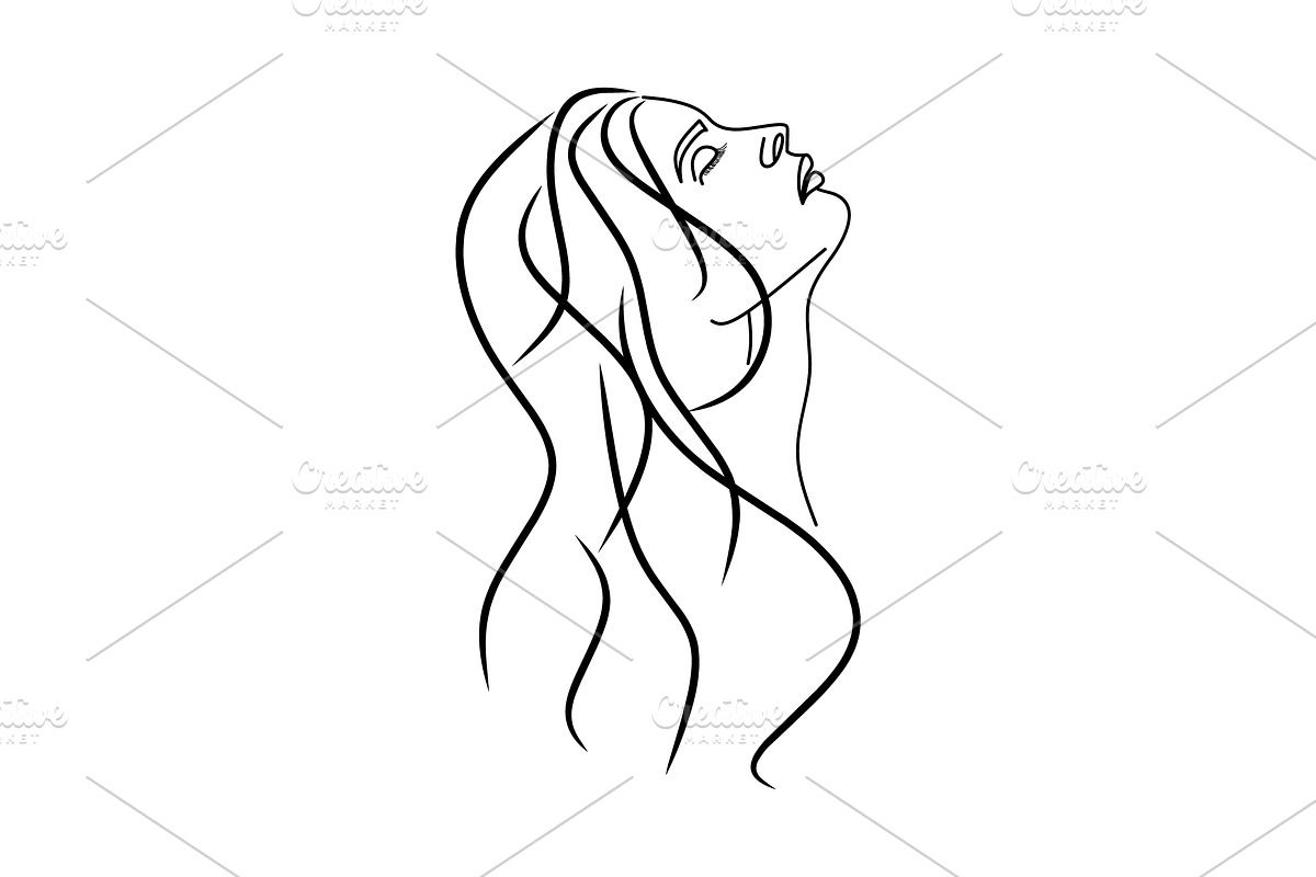 Beautiful Girl Face, a Branding & Logo Template by yanuart