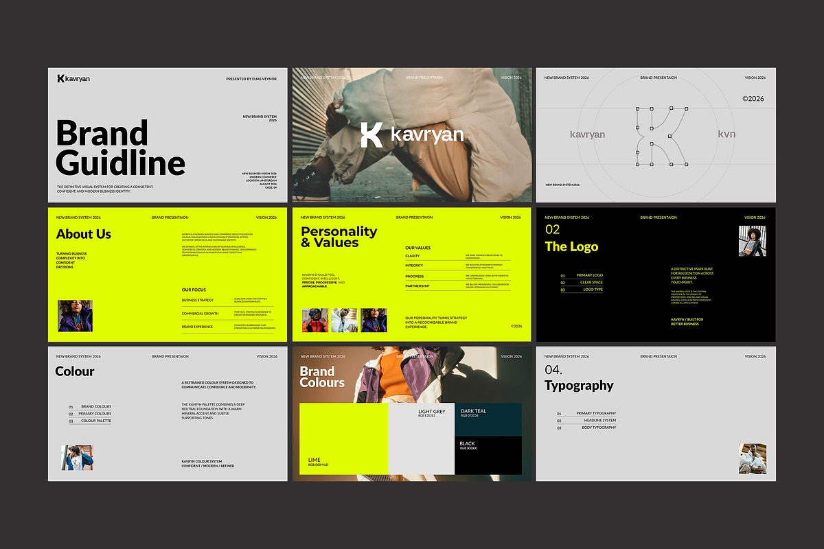 Kavryan- Brand Guidline Keynote, a Presentation Template by adoestudio (Photo 8 of 10)