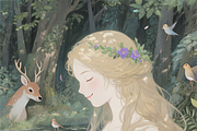 Ophelia in the Water, an Illustration by TesMarteaux (Thumbnail 2 of 4)