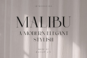 Malibu | Modern Stylish, a Serif Font by Muntab_Art (Thumbnail 1 of 8)