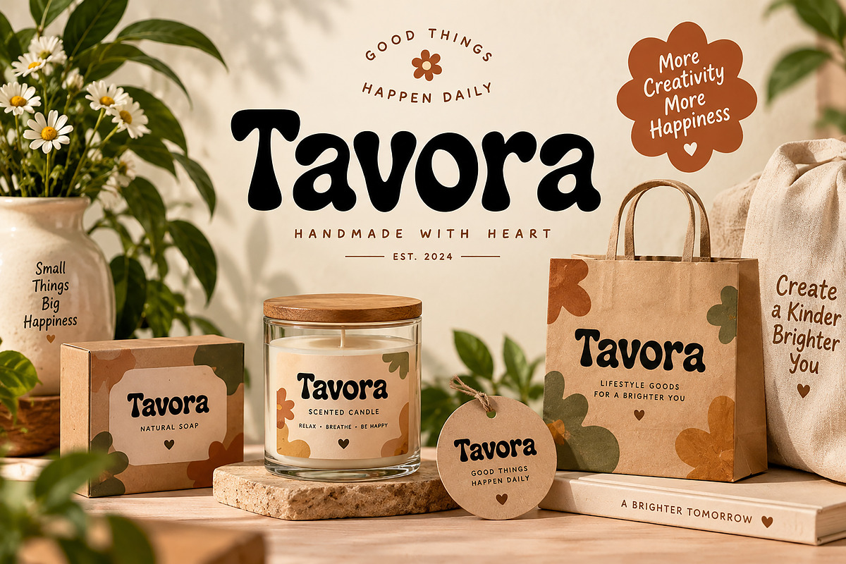 Tavora – Playful Bold Display Font, a Script Font by Wow Magic (Photo 1 of 5)