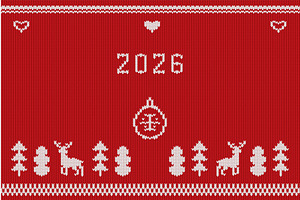 New year knitted banner. Happy 2026, an Object Illustration by Stock-Smart-Start