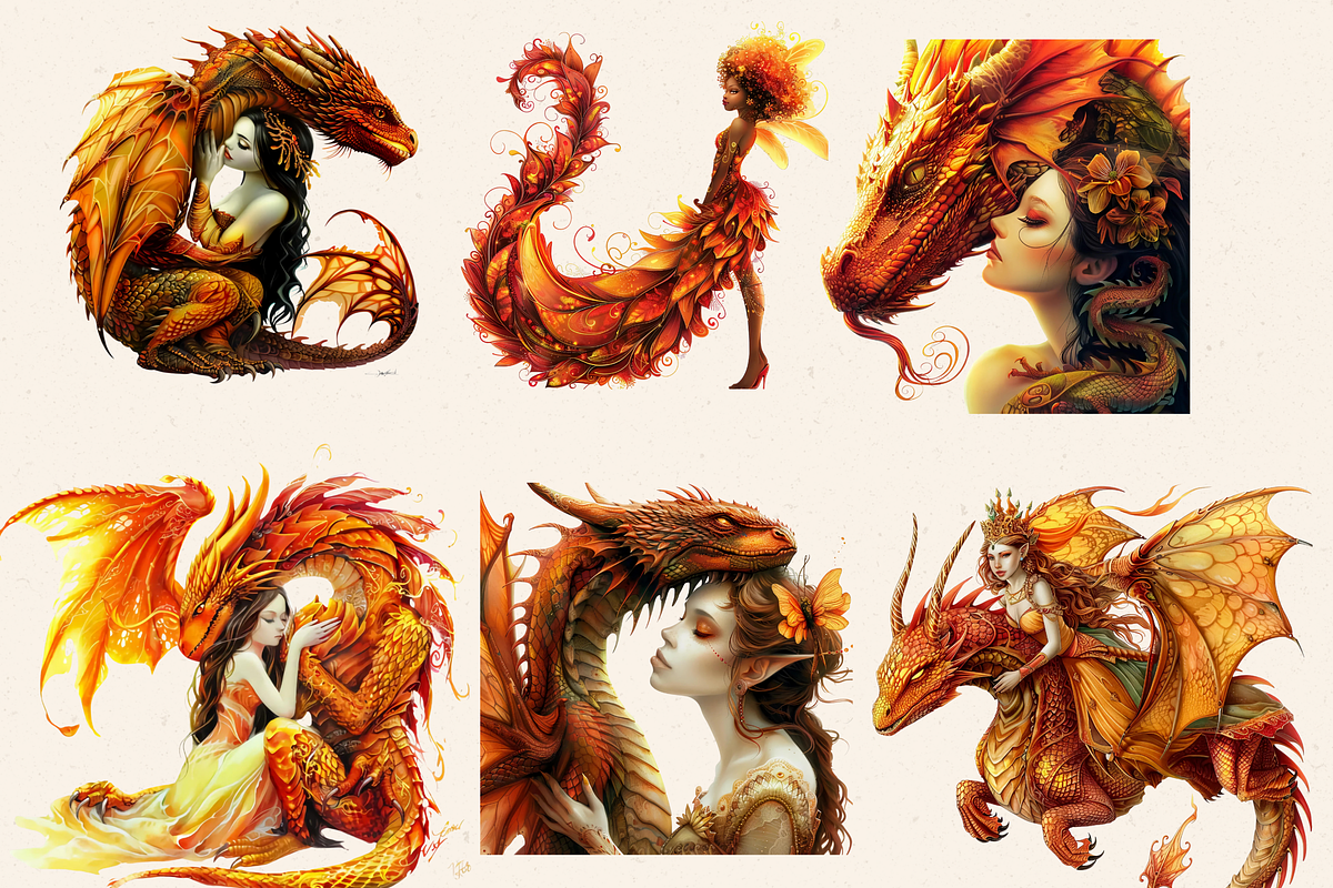 DRAGON FAIRY CLIPART PACK, a Person Illustration by Daring Digies (Photo 2 of 10)