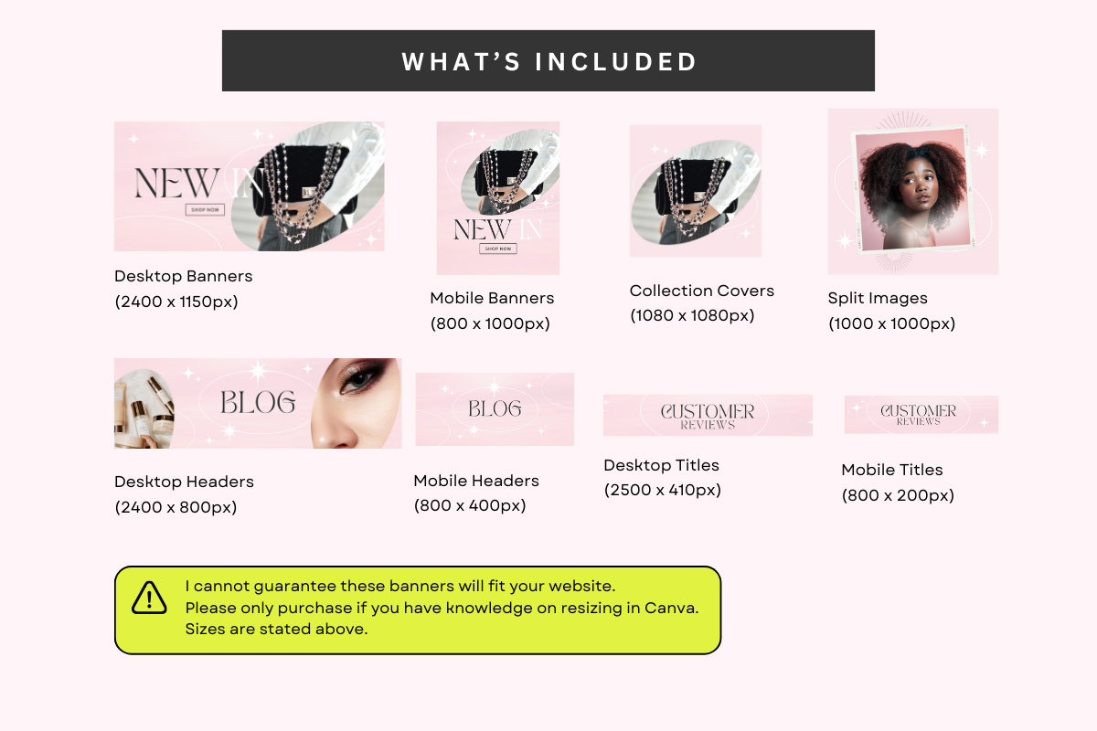 Pink Luxury Website Banner Templates, a Shopify Template by Template Twist Shop (Photo 4 of 5)