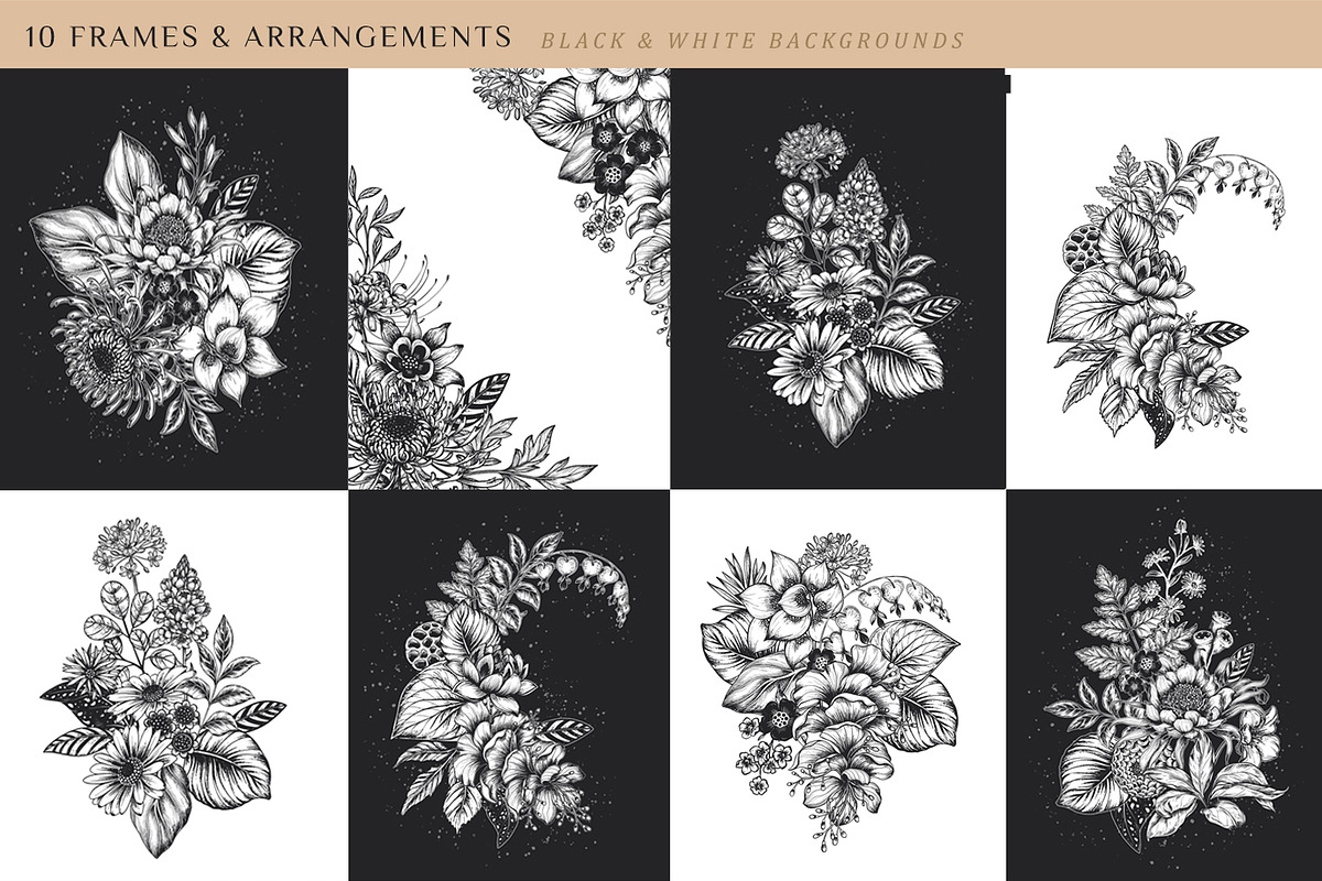 Day and Night. Vector Floral Set, a Pattern Graphic by Molly art (Photo 3 of 14)