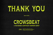 Crowsbeat – Reversed Contrast Horror, a Serif Font by Drizy (Thumbnail 10 of 10)