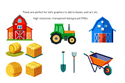 28 Farm Elements Clipart for Kids, an Object Graphic by Kat's Artful Creations (Thumbnail 2 of 9)