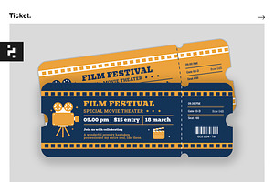 Film Festival Ticket Template, a Stationery Template by Neermana
