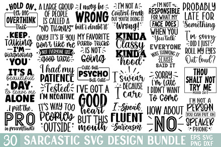 Sarcastic SVG Bundle, an Illustration by Crafticy