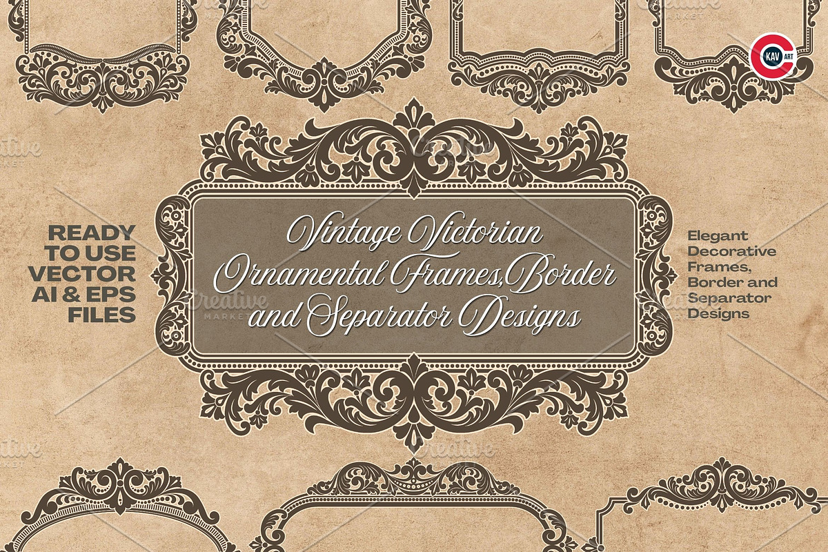 Vintage Victorian Ornamental Frames, a Decorative Illustration by C-Kav (Photo 1 of 7)