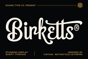 Birketts - Classy Motorcycle Font, a Script Font by Roams Type (Thumbnail 1 of 8)
