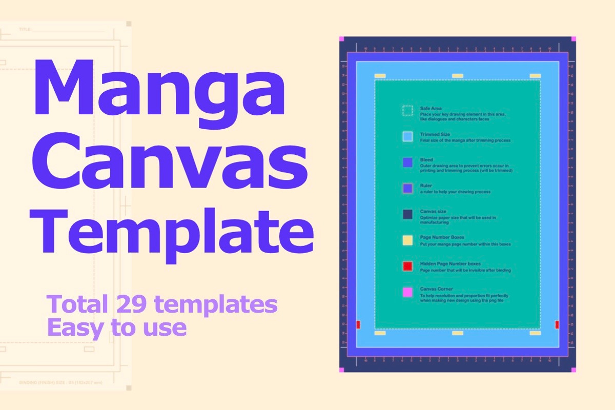 Manga Canvas Size Templates, a Design Template by Vectorheroes (Photo 1 of 3)