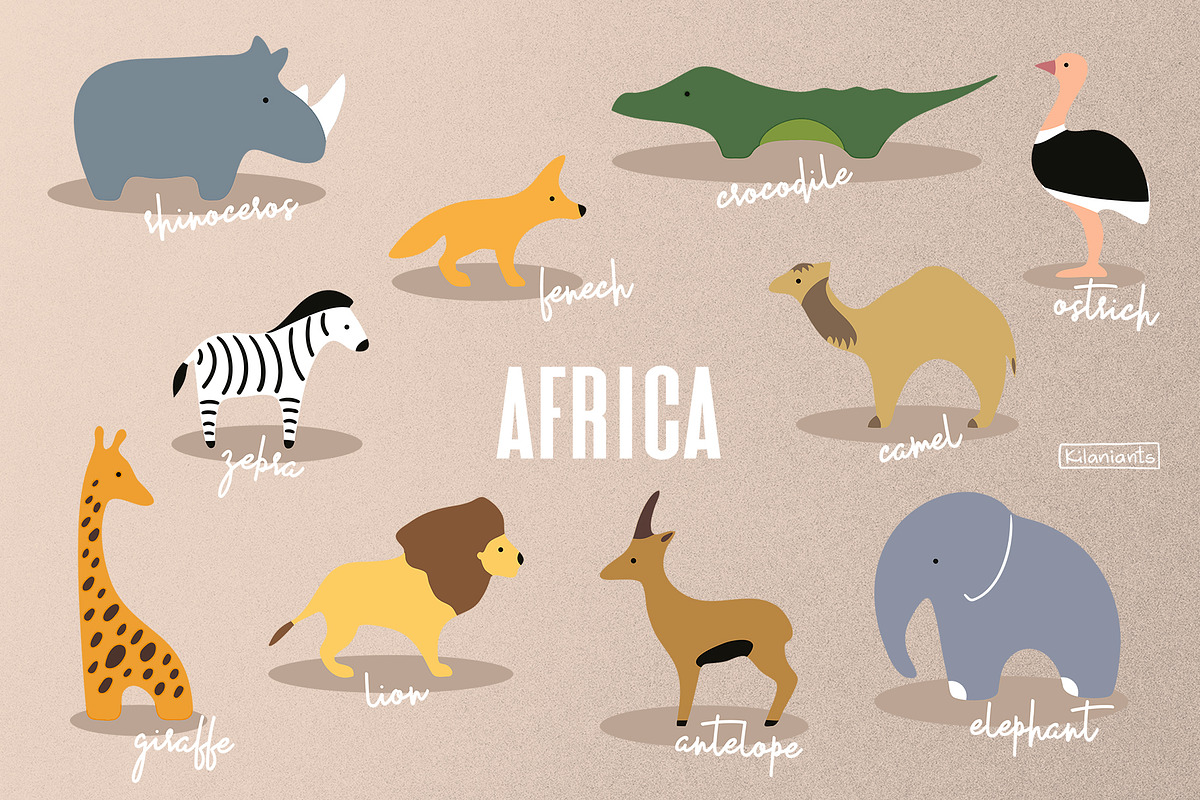 Minimal Animals Set, an Animal Illustration by kilaniants (Photo 3 of 11)
