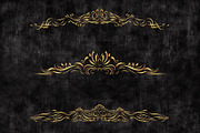 Gold text divider border clip art, a Decorative Illustration by Pravokrugulnik (Thumbnail 3 of 7)
