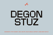 Degon Stuz - Sans Serif Display, a Sans Serif Font by MooneseyeType (Thumbnail 1 of 8)