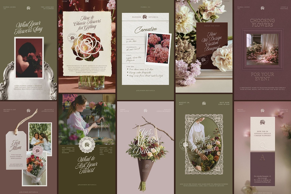Romantic Florist Instagram Template, a Social Media Template by And Done Studio (Photo 5 of 8)