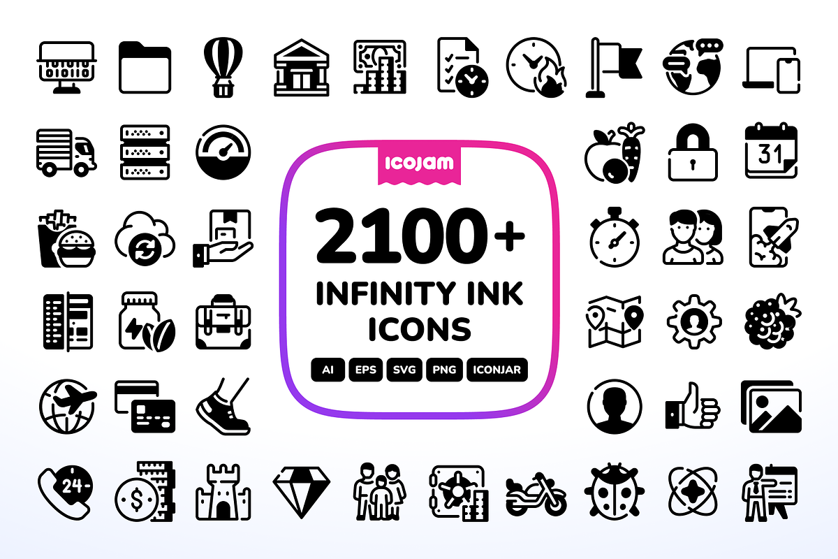 2100+ Infinity Ink icons, a Solid Icon by Icojam store (Photo 1 of 12)