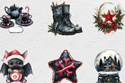 Gothic Christmas Day Clipart Bundle, an Illustration by Black Bird Studio (Thumbnail 5 of 6)