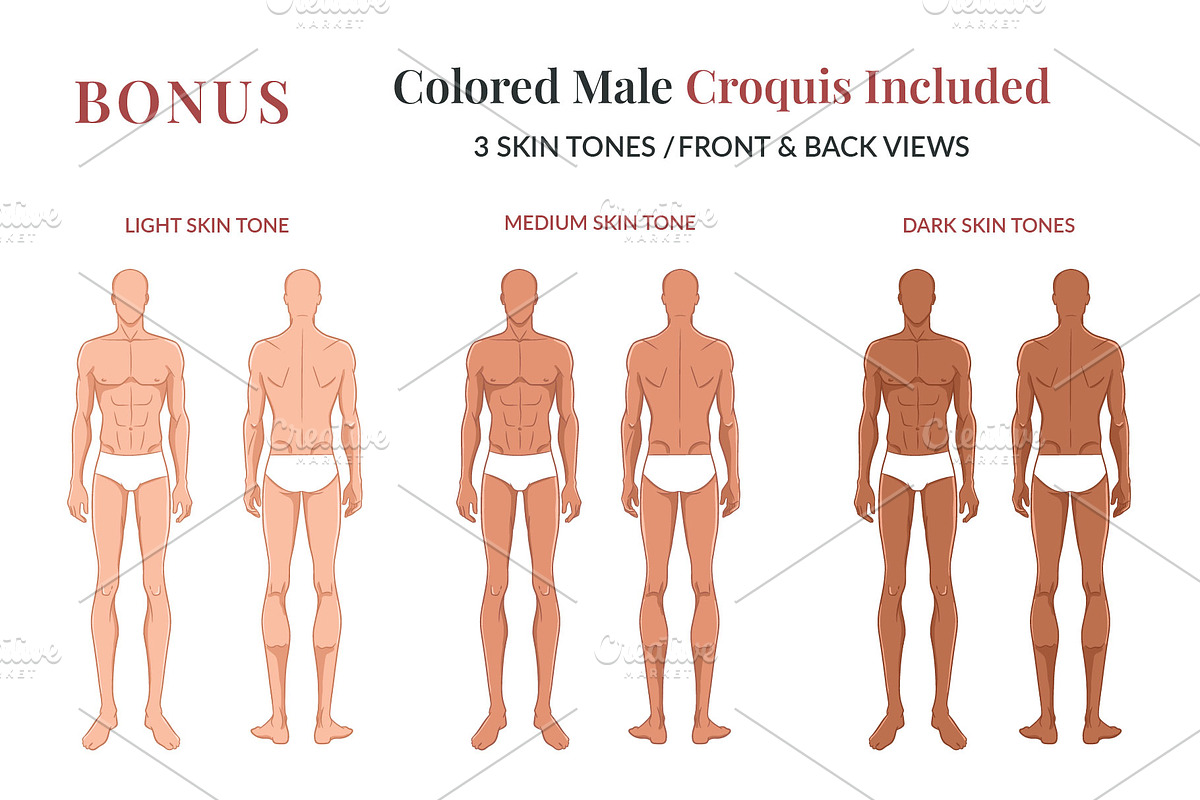 Male Fashion Figure Templates Bundle, a Person Illustration by Shorena Fashion Draws (Photo 7 of 9)