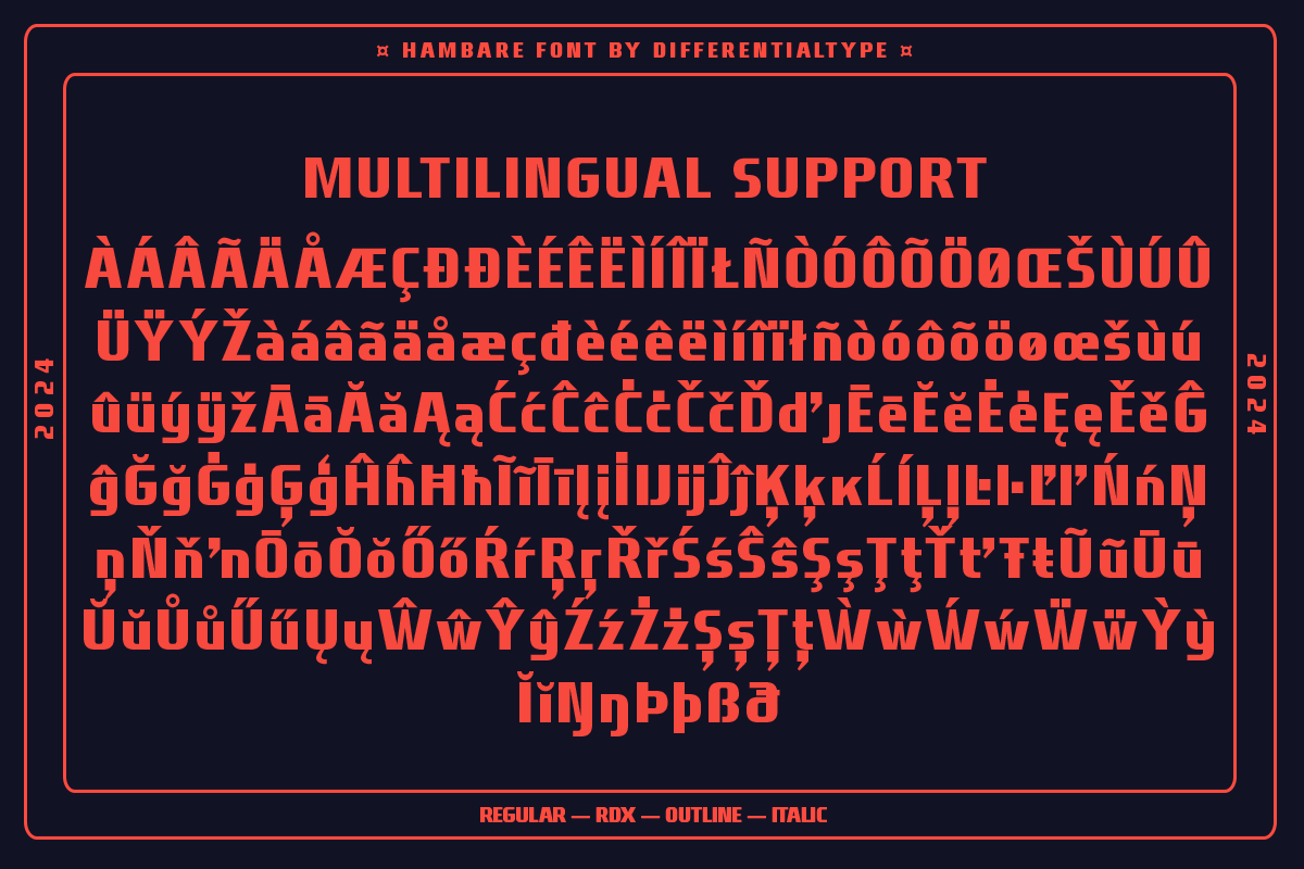 Hambare - Modern & Futuristic, a Sans Serif Font by Differentialtype (Photo 9 of 9)