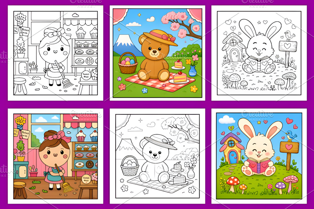 Foodie Cuties Bold Easy Coloring, a Food Illustration by Design Station (Photo 3 of 4)