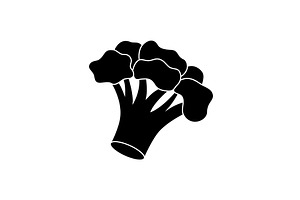 Broccoli black icon. Natural, an Object Illustration by GraphiShop