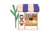 Farmers market stalls set + banners, a Food Illustration by Good Studio (Thumbnail 4 of 11)