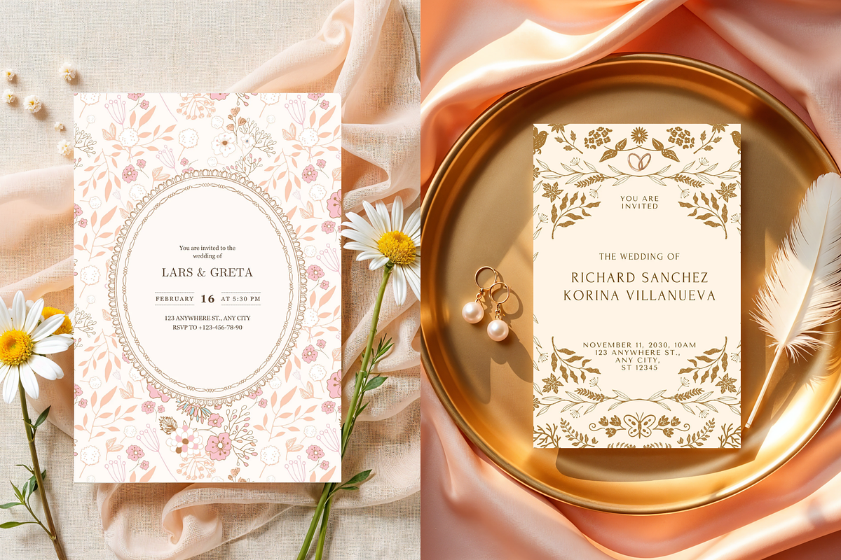45 Invitation Card Mockups for Canva, a Product Mockup by Matisse Studio (Photo 4 of 10)