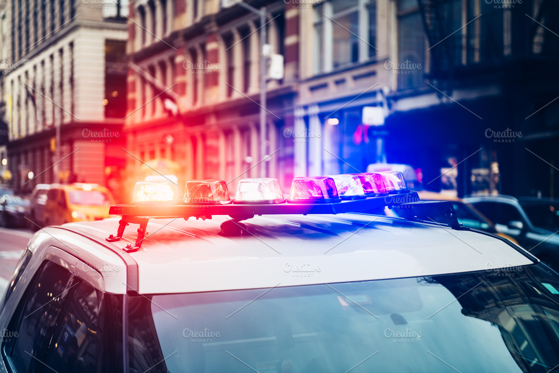 City police car alarm signal light, a Transportation Photo by New York Art Store