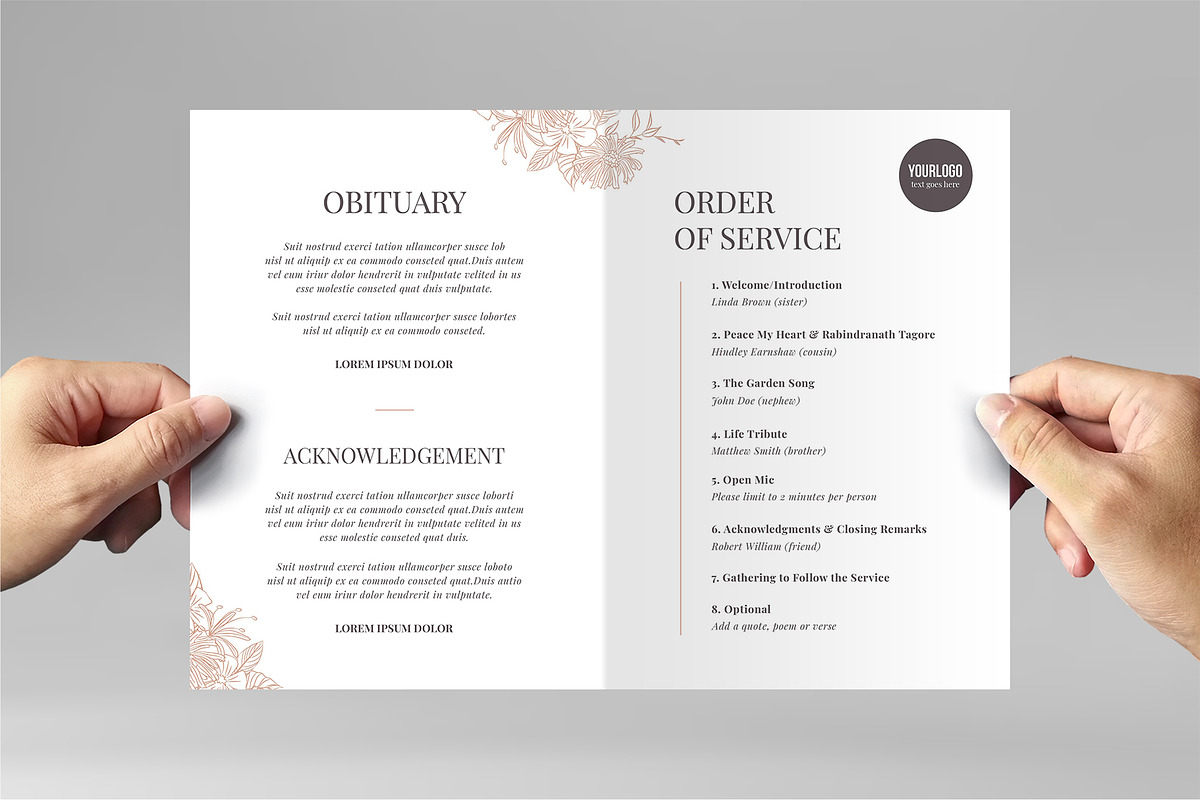 Funeral Service Brochure With Floral, a Flyer Template by BrandPacks (Photo 3 of 9)