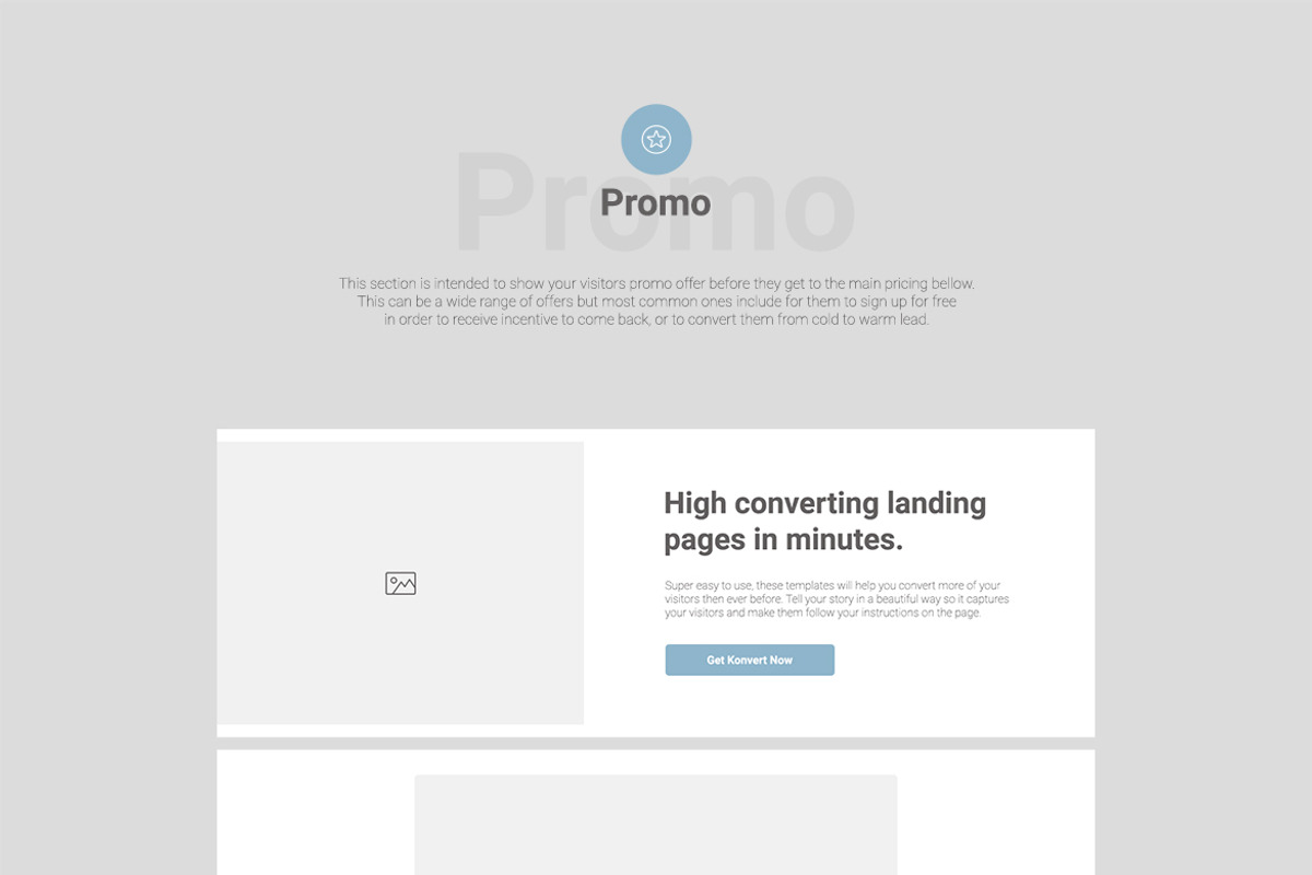 Konvert Landing Page Builder, a Wireframe Template by Web Donut (Photo 8 of 12)