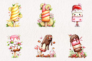 Whimsical Summer Ice-Cream Clipart, an Illustration by CreationArt (Thumbnail 3 of 10)