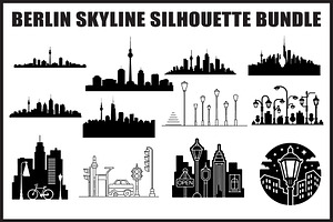 Berlin Skyline Silhouette Bundle, a Graphic by Creativeshirt