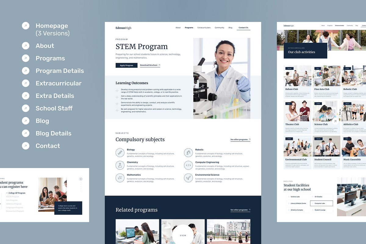 Senior High School Website, an UI Kit Template by peterdraw (Photo 5 of 9)