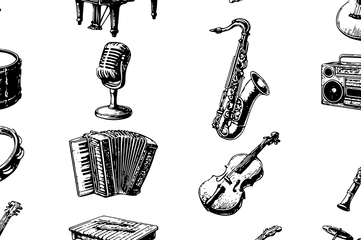 Vintage Music Instruments Collection, an Object Graphic by RT Studio (Photo 4 of 4)