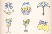 Girly Lemon Summer Clipart, an Illustration by Digital Artistic99 (Thumbnail 4 of 11)