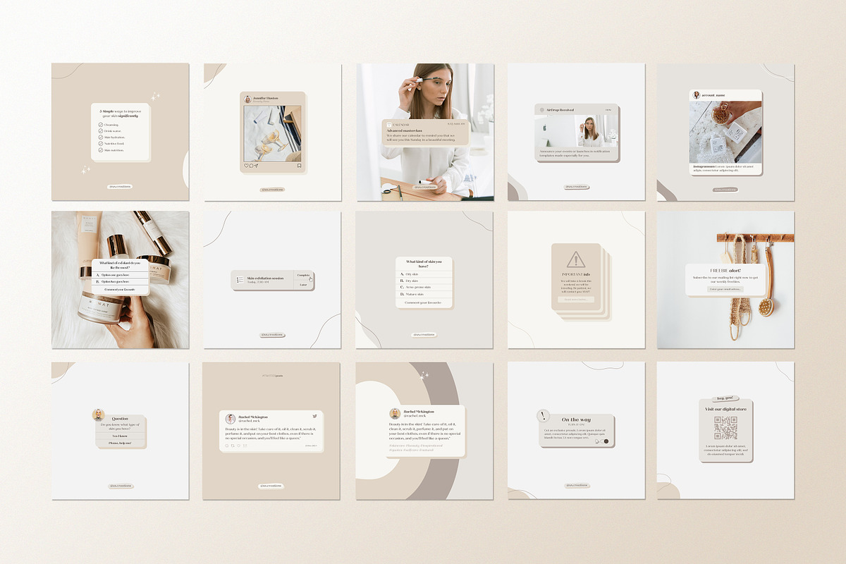 Beauty Social Media Kit CANVA, a Social Media Template by Wildnun Studio