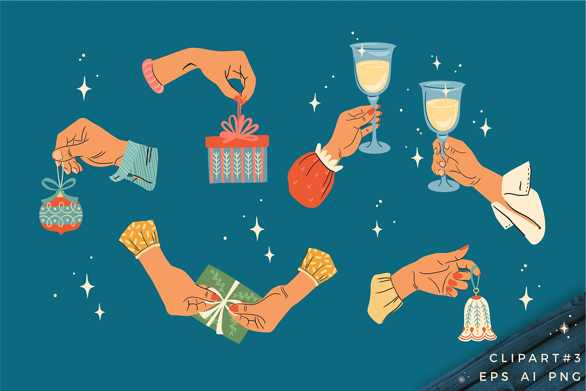 Merry Christmas! Vector collection, a Decorative Illustration by Nadia Grapes (Photo 10 of 11)