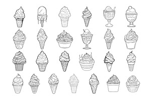 50 Ice Cream Procreate Stamps Brush