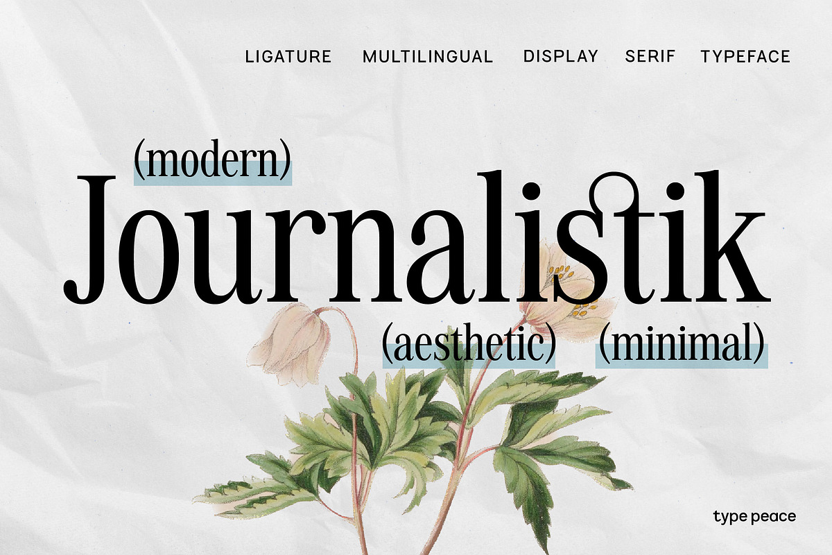 JOURNALISTIK | Multilingual Serif, a Serif Font by type peace (Photo 1 of 13)