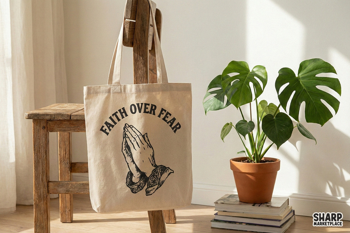 Faith Over Fear PNG, Praying Hands, an Illustration by SharpMarketplace (Photo 3 of 4)