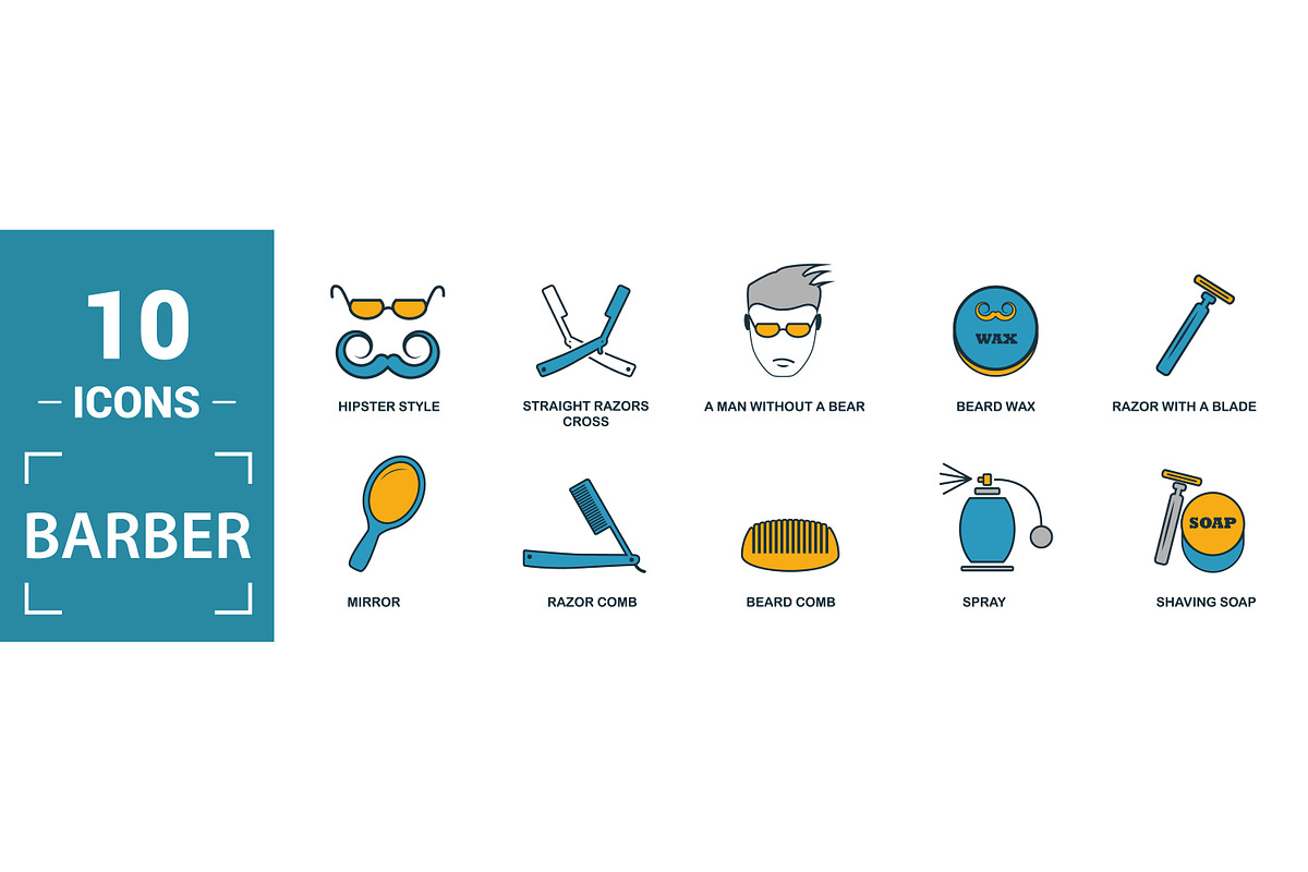 Barber Two Color Icon Set, an Object Graphic by Aimagenarium@gmail.com (Photo 3 of 3)