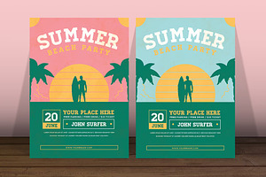 Summer Beach Surfer Flyer, a Flyer Template by UInstrument
