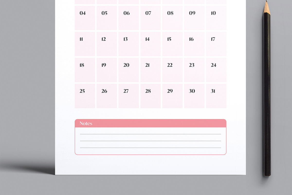 Elegant Monthly Planner Template, a Stationery Template by MightyDesign (Photo 3 of 8)
