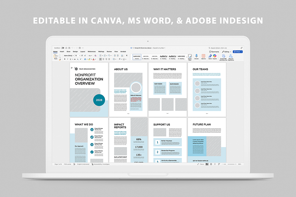 Nonprofit Brochure | Canva & MS Word, a Brochure Template by Leaflove (Photo 5 of 5)