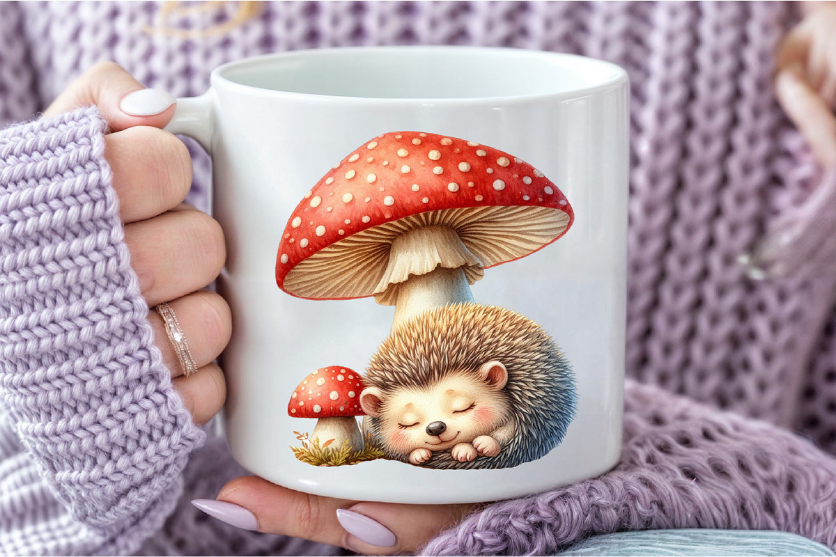 Autumn Cute Hedgehog Sublimation Cli, an Illustration by DreamCafeArt (Photo 7 of 9)