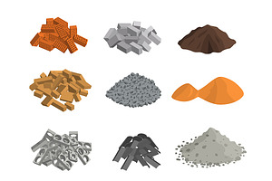 Realistic 3d Building Materials Set.