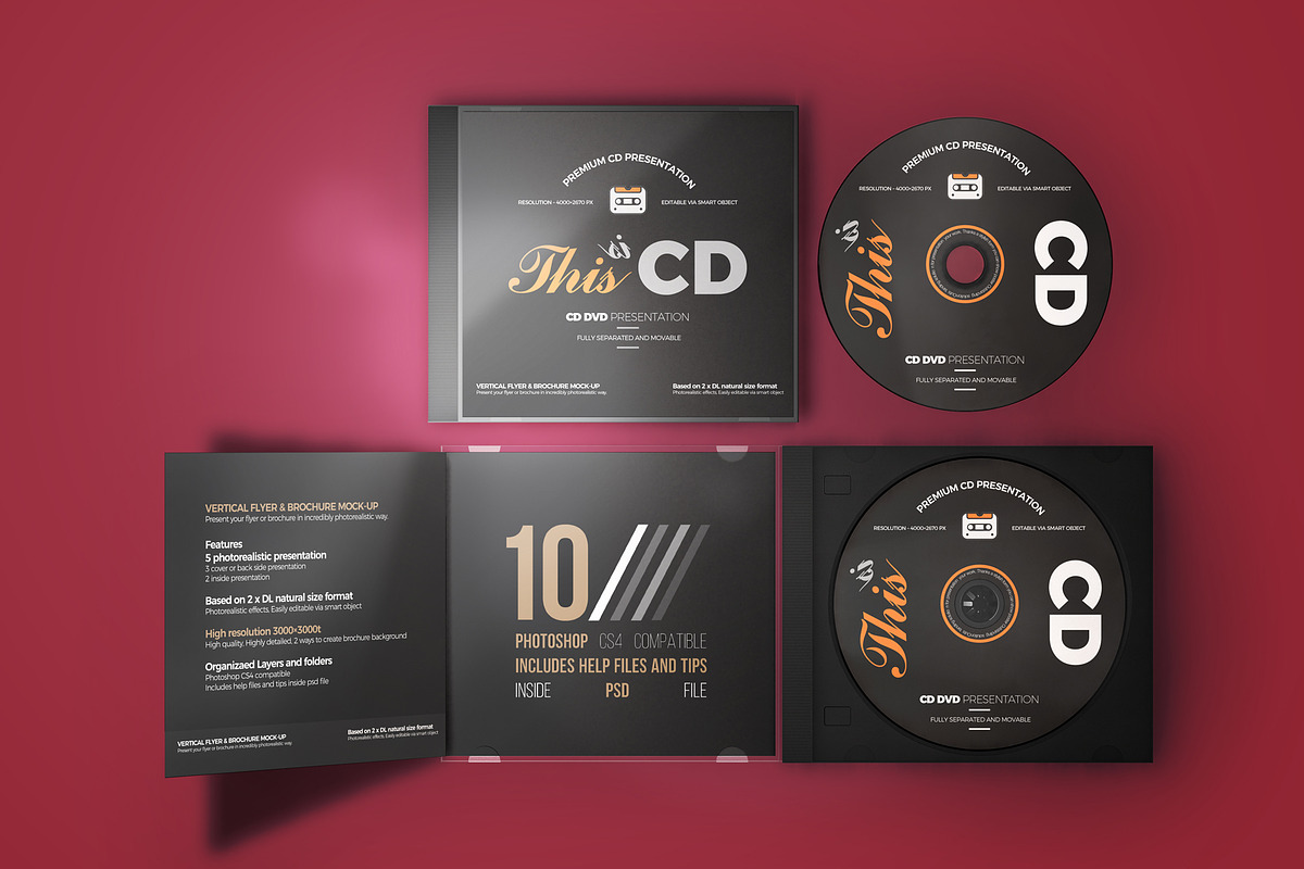 CD/DVD Album Mock-up 4, a Product Mockup by Nevada63 (Photo 2 of 4)