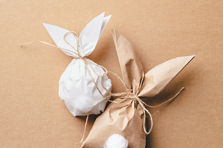 Easter bunny wrapping paper bags.